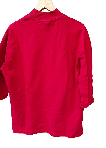 Kadın Kırmızı Baskılı Uzun Kollu Sweatshirt - Görsel 2