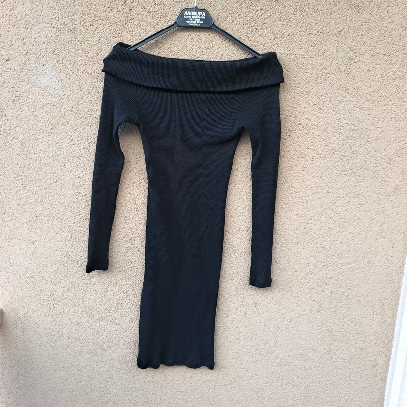 Siyah Kadın Midi Boy Elbise - Görsel 2