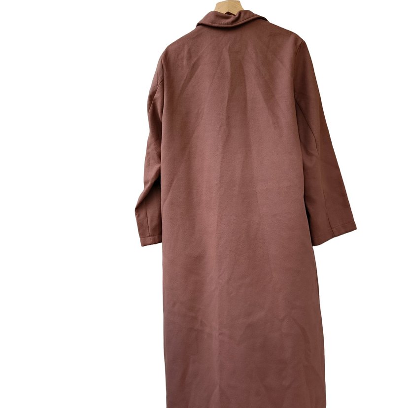 Kadın Kahverengi Uzun Kaban - Görsel 2