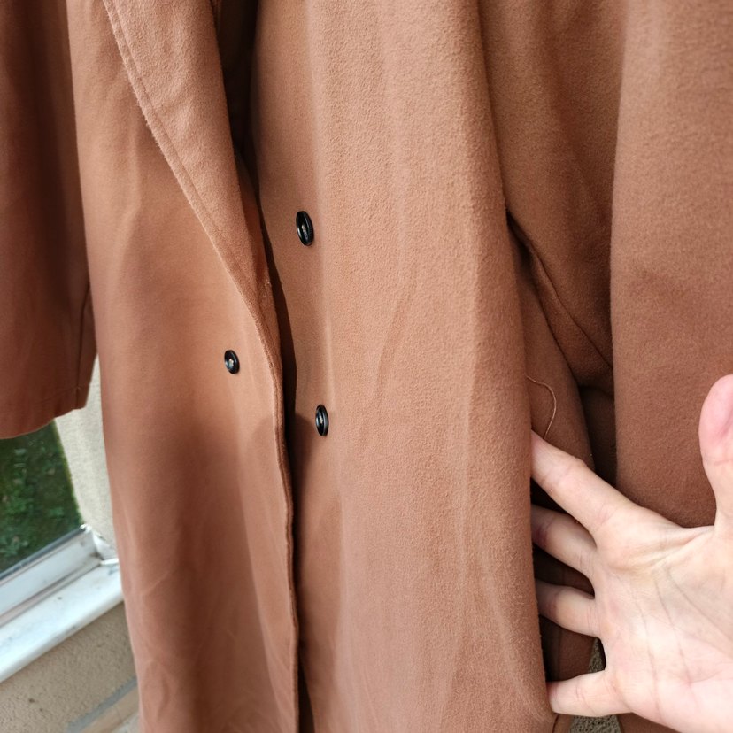 Kadın Kahverengi Uzun Kaban - Görsel 3