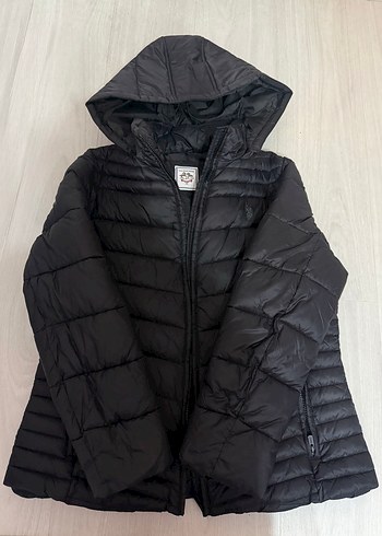 US Polo siyah Kapüşonlu mont - Görsel 3