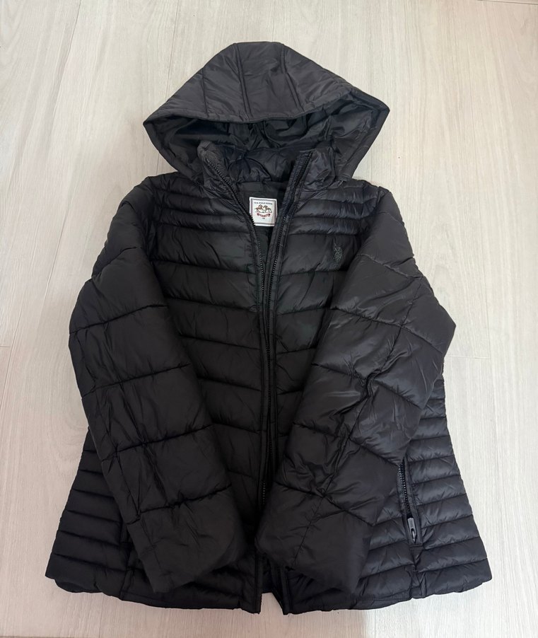 US Polo siyah Kapüşonlu mont - Görsel 3