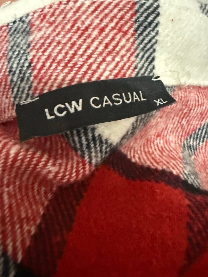 Kadın Kırmızı Ekose Düğmeli Gömlek - Görsel 2