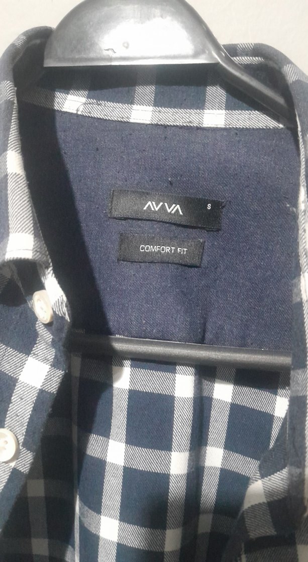 avva Mavi Gri Kareli Erkek Uzun Kollu Gömlek - Görsel 2