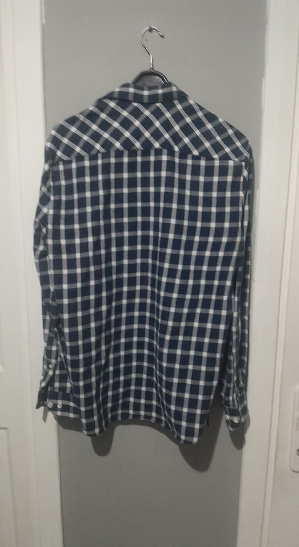 avva Mavi Gri Kareli Erkek Uzun Kollu Gömlek - Görsel 3