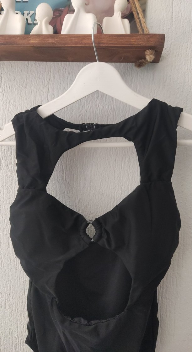 Drapeli Siyah Giyimli Gotik Mayo - Görsel 2