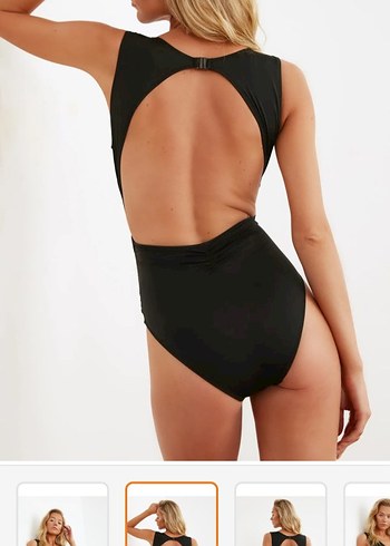 Siyah Drapeli Kadın Mayo - Görsel 2