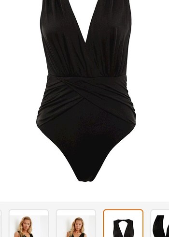 Siyah Drapeli Kadın Mayo - Görsel 3