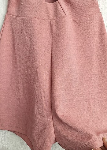 Pembe Mini Askılı Fiyonklu Tulum - Görsel 3