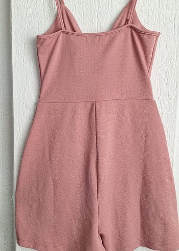 Pembe Mini Askılı Fiyonklu Tulum - Görsel 4