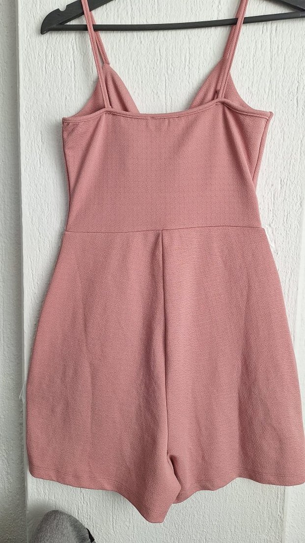 Pembe Mini Askılı Fiyonklu Tulum - Görsel 4