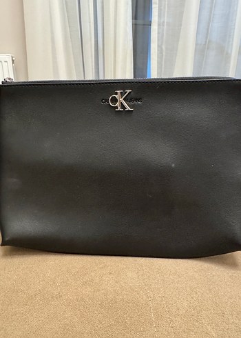 Fermuarlı Siyah Deri Kadın Clutch Çanta