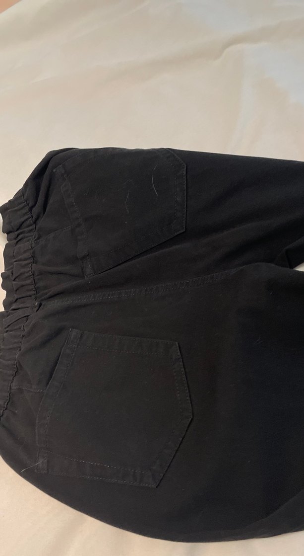 Kadın Siyah Bel Bantlı Rahat Kesim Pantolon - Görsel 3