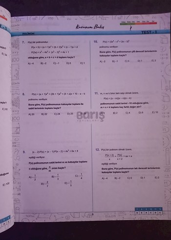 Barış Çelenk AYT Matematik Soru Kitabı