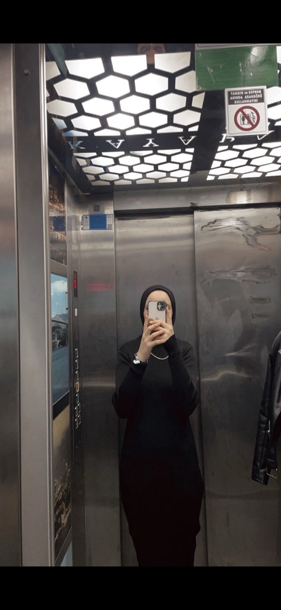 Siyah Uzun Kollu triko elbise - Görsel 2