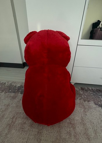 Kırmızı Yumuşak Peluş Ayı Oyuncak - Görsel 3