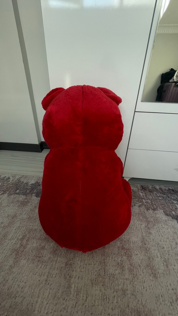 Kırmızı Yumuşak Peluş Ayı Oyuncak - Görsel 3
