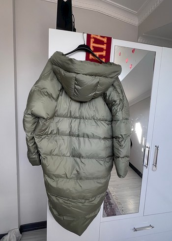 Yeşil Uzun Kadın Kışlık Mont - Görsel 2