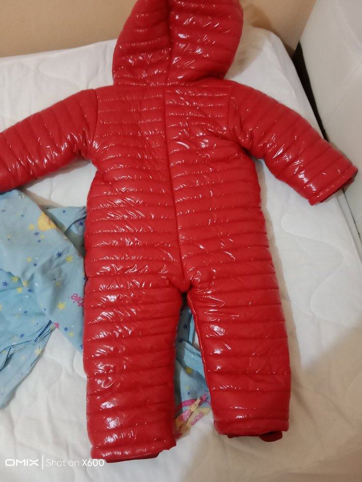 Bebek Kırmızı Kürklü Tulum - Görsel 3