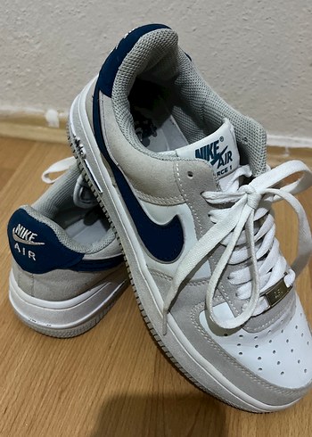 Nike Air Force Beyaz Lacivert Kadın Spor Ayakkabı - Görsel 3