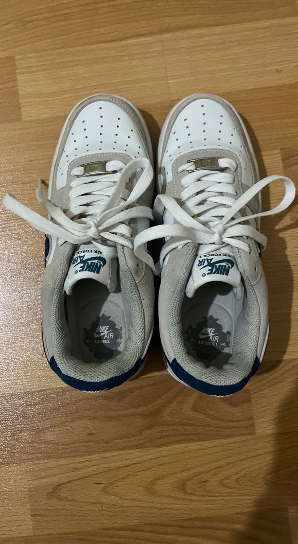 Nike Air Force Beyaz Lacivert Kadın Spor Ayakkabı - Görsel 2