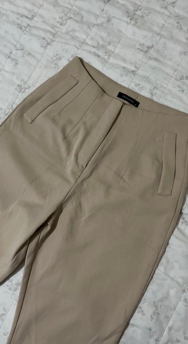 Bej Kumaş Kadın Pantolon - Görsel 2