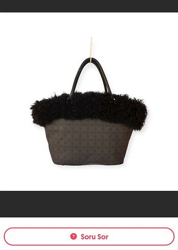 Vakko Orjinal Vakko Kürk Detaylı İkonik Monogram Desenli Tote Çanta