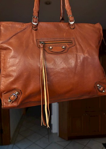 Balenciaga Papier leather handbag Good condition Brown, Leather