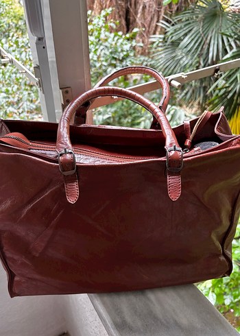  Beden kahverengi Renk Balenciaga Papier leather handbag Good condition Brown, Leather