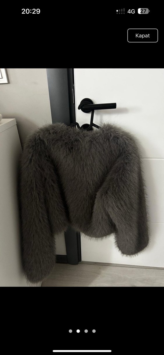 Gri Peluş Detaylı Kadın Ceket - Görsel 2