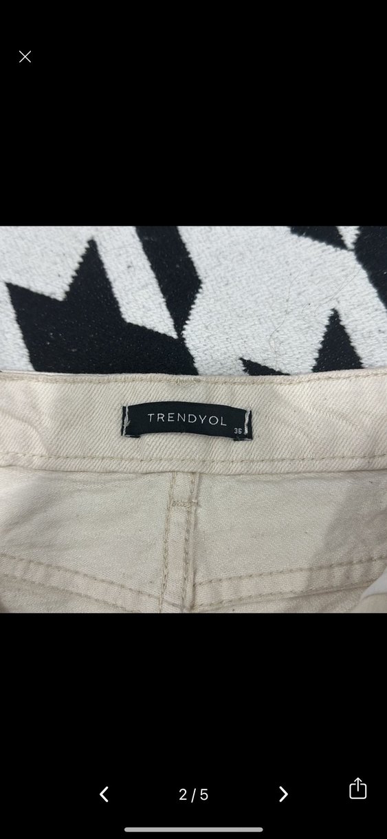 Beyaz Mini Kot Şort - Görsel 2