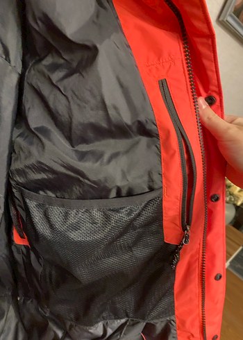 Kırmızı Kapüşonlu Erkek/ Kadın kayak montu - Görsel 5