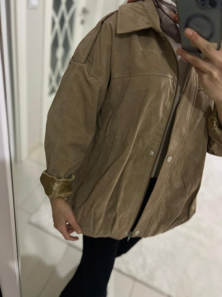 zara muadil süet bomber ceket - Görsel 2