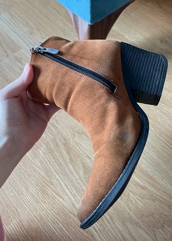 Kahverengi Süet Kadın Dolgu Topuk Bot - Görsel 4