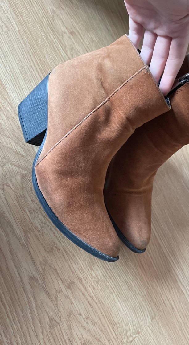 Kahverengi Süet Kadın Dolgu Topuk Bot - Görsel 2