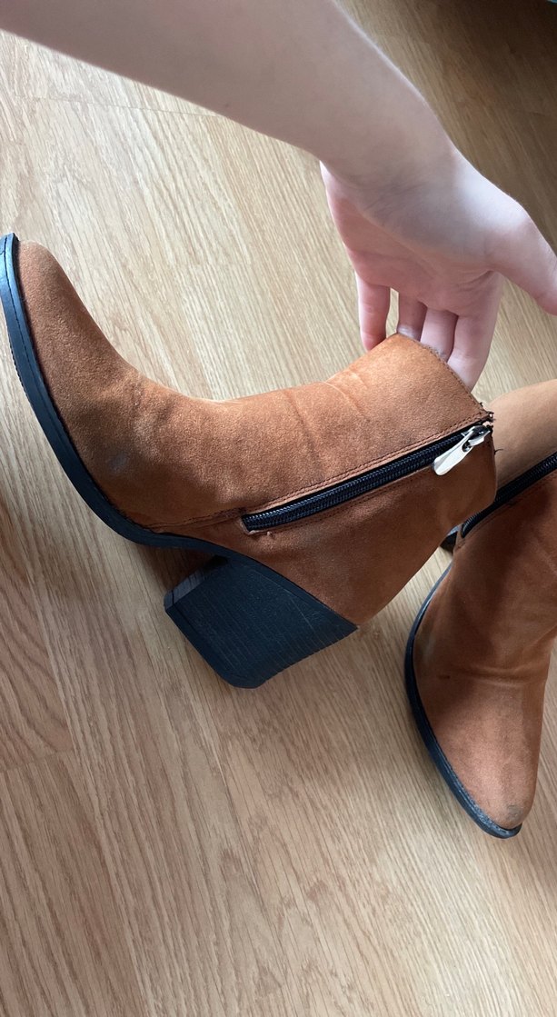 Kahverengi Süet Kadın Dolgu Topuk Bot - Görsel 3