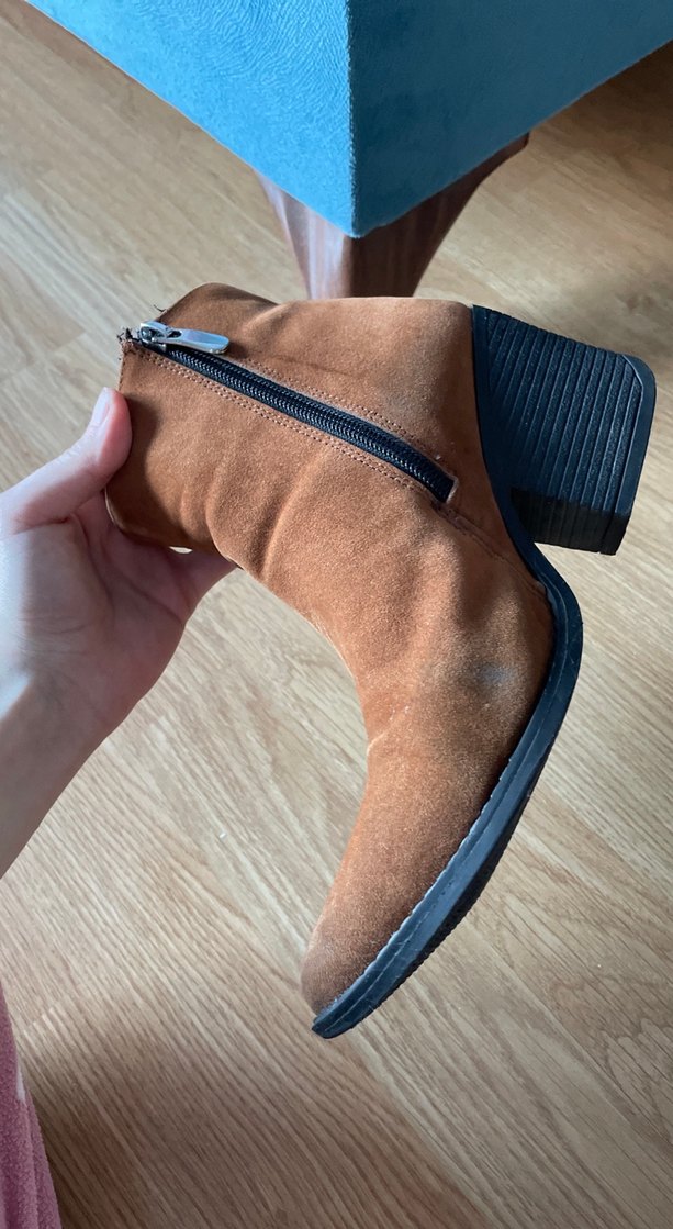 Kahverengi Süet Kadın Dolgu Topuk Bot - Görsel 4