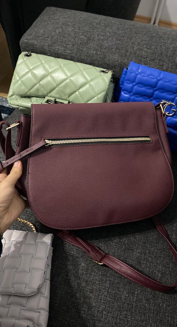 Gri Deri Kemerli Kadın Çanta - Görsel 2