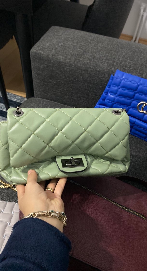 Gri Deri Kemerli Kadın Çanta - Görsel 3