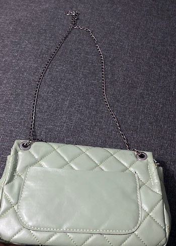 Gri Deri Kapitone Kadın Çanta - Görsel 3