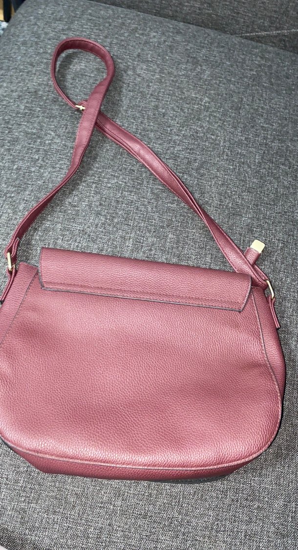 Bordo Deri Kadın Çapraz Çanta - Görsel 3