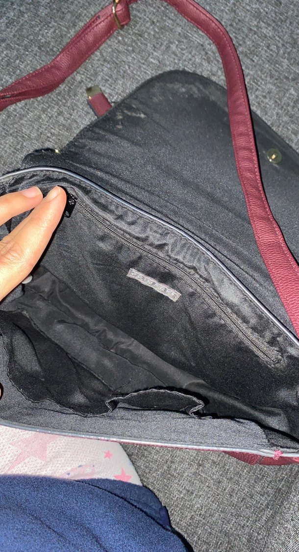 Bordo Deri Kadın Çapraz Çanta - Görsel 2