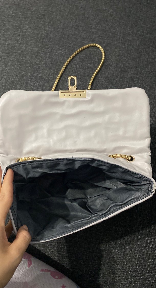 Gri Zincir Detaylı Kadın Çanta - Görsel 2