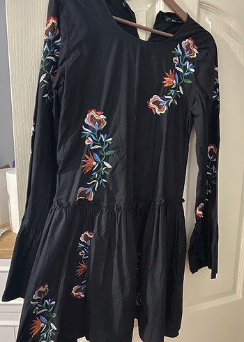 Nakış Detaylı Uzun Kollu Bohem Elbise - Görsel 3