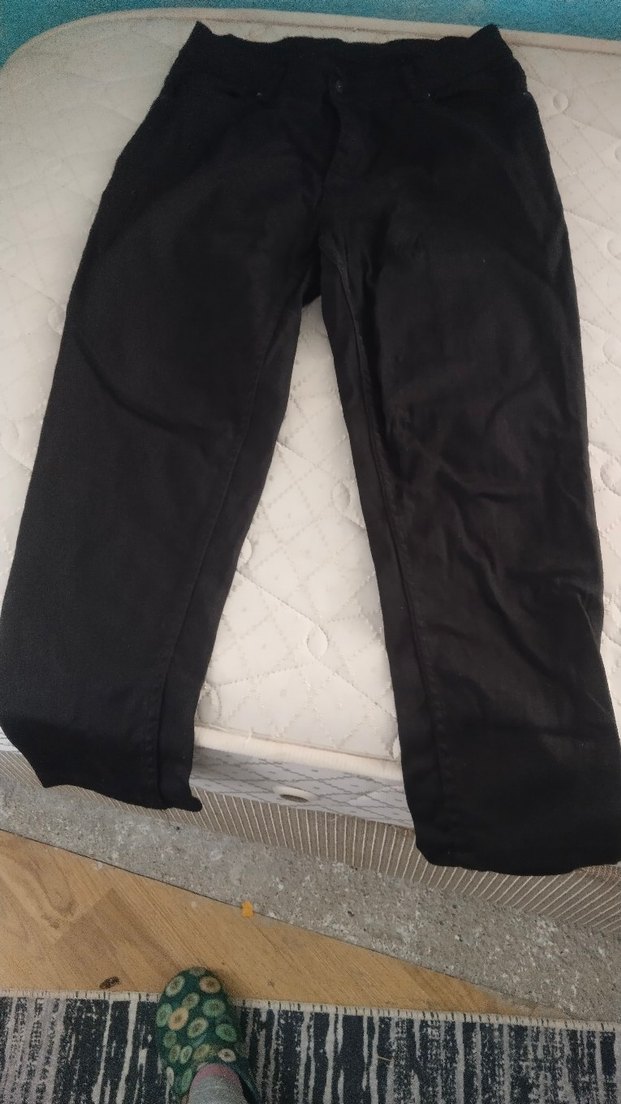 Siyah %100 Pamuk erkek kargo pantolon - Görsel 3