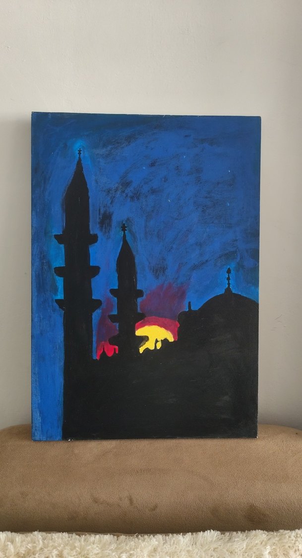 Günbatımı Silüetli Camii Tablosu - Görsel 2