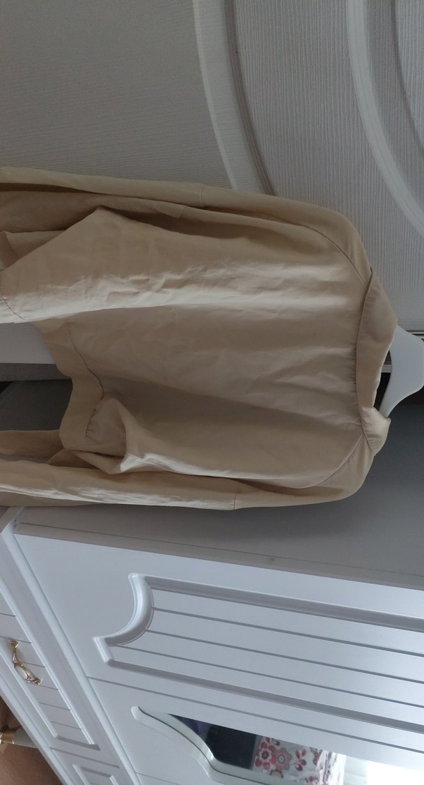 Bej Uzun Kollu Keten Gömlek - Görsel 4