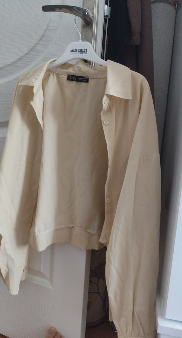 Bej Uzun Kollu Keten Gömlek - Görsel 5