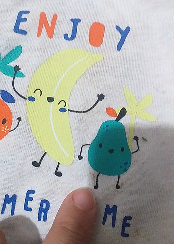 Beyaz Baskılı Bebek Önlüğü - Görsel 2