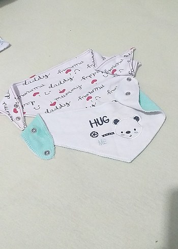 Baskılı Renkli Beyaz Bebek Önlüğü - Görsel 2